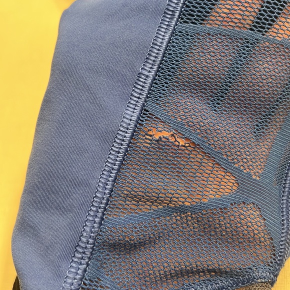 43. Lululemon Royal Blue Crop Leggings w/ Lace - Picture 6 of 6